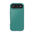 Magnetic Impact-Resistant Phone Case — Teal Geometric Protective Cover, magnetic iphone 18 pro case protective button covers
