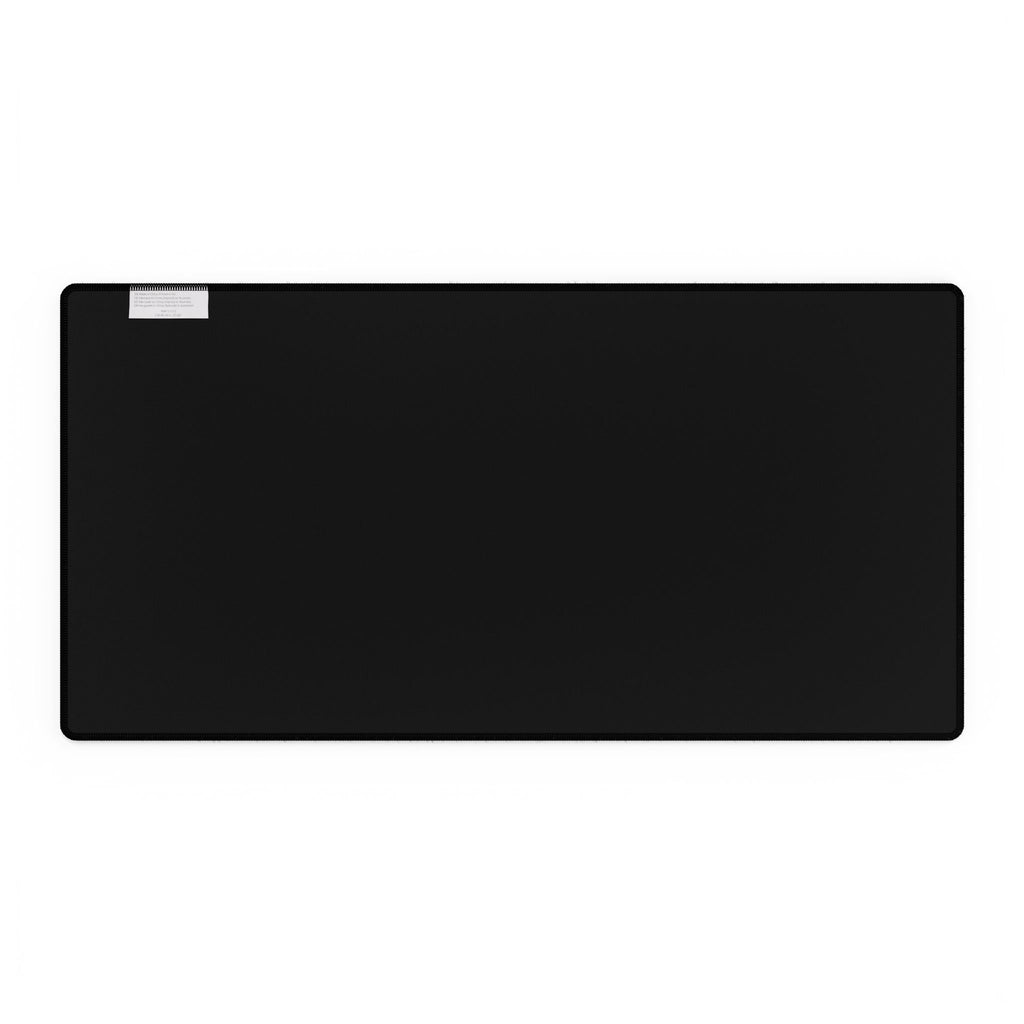 Geometric Teal Desk Mat — Large Patterned Mousepad for Office & Gaming, gaming desk mat shown from the underside with a black non-slip rubber base