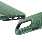 Green Dual Layer iPhone 17 Pro Phone Case, Geometric MagSafe 2-Layer Impact Protection
