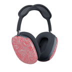 Pink Marble AirPods Max Shell Case — Swirl Protective Covers for Headphones, shown fitted on AirPods Max with a vibrant pink and white marbled swirl design; airpods max shell case protects ear cups from scratches.