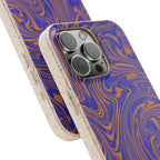 Biodegradable iPhone 17 Case – Purple Orange Marble Swirl Eco-Friendly Protection