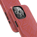 Tough Phone Case — Geometric Coral Pattern Protective Cover, shockproof iphone 18 pro case with camera and flash clearance