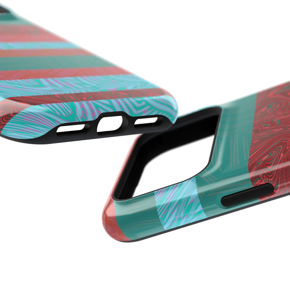 Fractyl MagSafe Compatible iPhone 18 Pro Max Case, Teal Coral Impact-Resistant Magnetic Cover