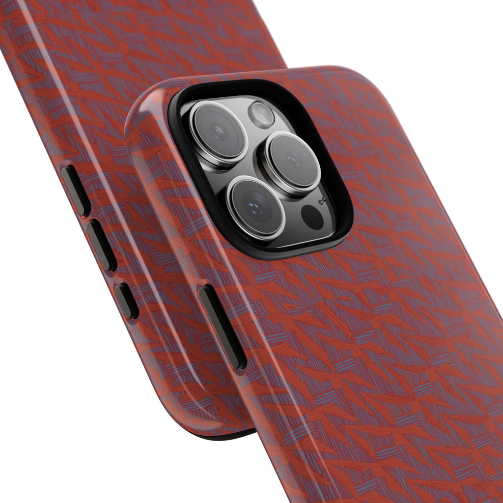 Wireless Charging iPhone 17 ProMax Case – Rugged Red Pebble Texture Shockproof Cover