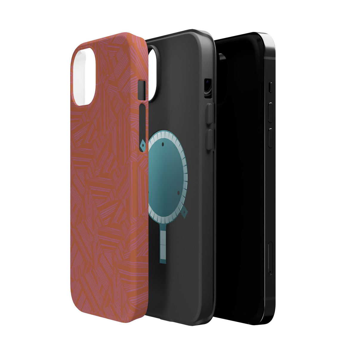 Protective iPhone 18 Pro Max Case With Terracotta Geometric MagSafe Impact Resistance