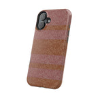 Striped Leather-Texture Magnetic Phone Case — Impact-Resistant iPhone Cover, striped wireless charging iphone 18 pro max case with camera opening