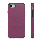 Pink Textured Tough Phone Case — Protective Slim iPhone Cover, durable wireless charging case