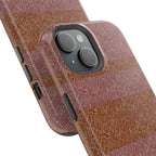 Striped Leather-Texture Magnetic Phone Case — Impact-Resistant iPhone Cover, detailed striped wireless charging iphone 18 pro max case