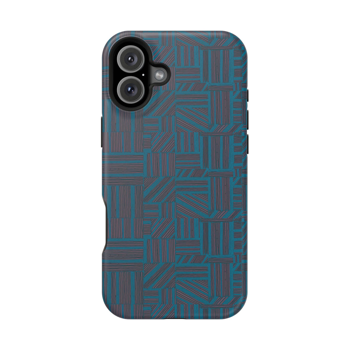 Impact Resistant Phone Case-20% OFF Entire Order, And Free Shipping, Teal Geometric MagSafe protective cover with full-wrap print; impact resistant iphone 17 case-20% OFF Entire Order, and Free Shipping.