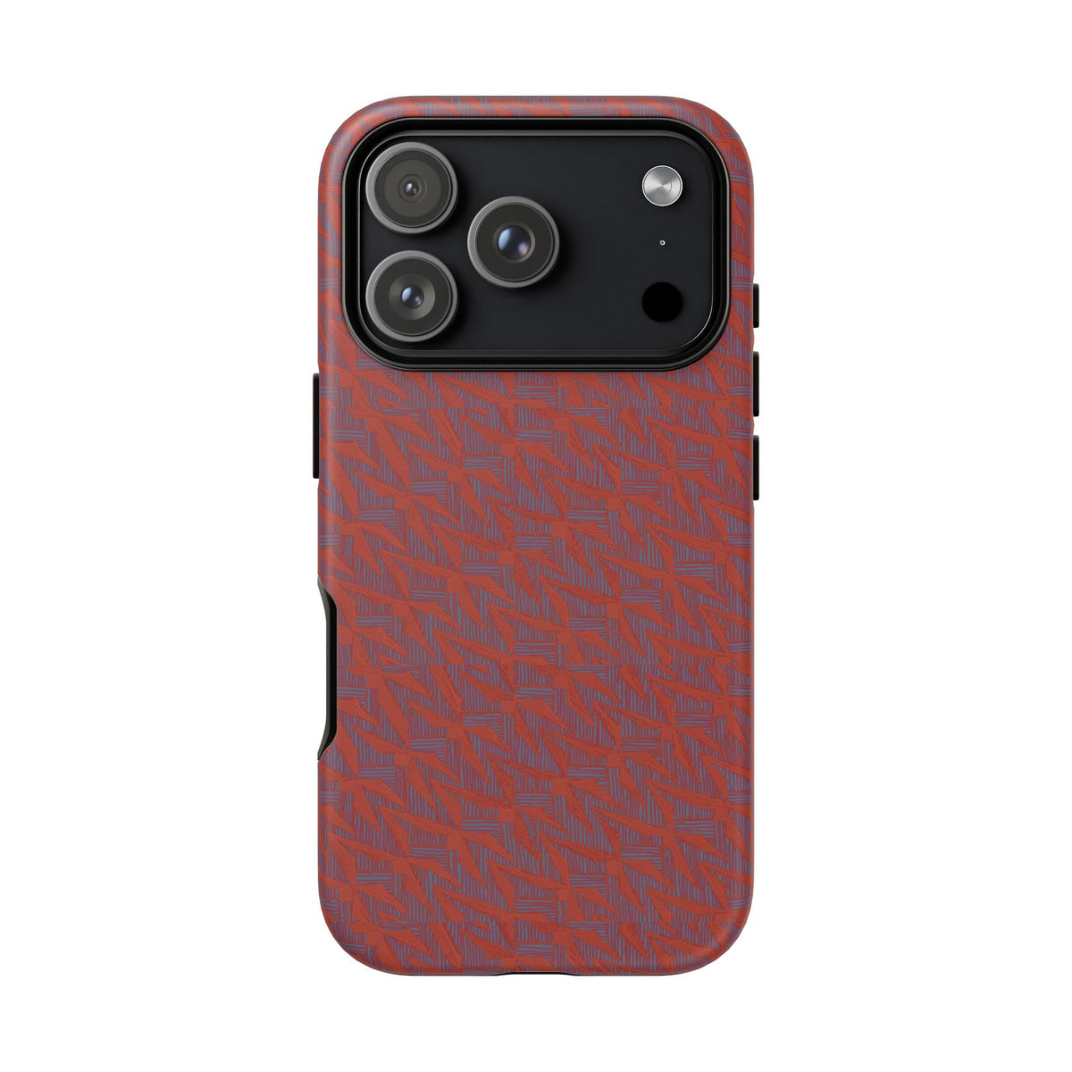 Red Pebble Texture Tough Phone Case — Rugged Shockproof iPhone Cover, wireless charging iphone 17 promax case with full camera module protection