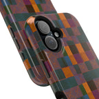 Impact-Resistant Phone Case — Retro Checkerboard Pattern, Fractyl wireless charging iphone 18 pro case featuring colorful checkerboard coverage, impact-resistant edges, and camera protection.