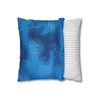 Ocean Accent Cushion Cover - 100% Soft Spun Polyester Blue Tie-Dye Square Pillowcase
