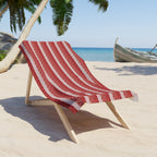 Striped Red Beach Towel — Retro Nautical Summer Towel