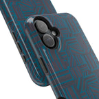 Impact Resistant iPhone 17 Case, Teal Geometric MagSafe Dual-Layer Protection