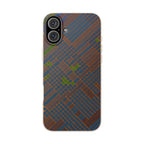 Biodegradable Phone Case — Earthy Geometric Plaid Eco-Friendly Cover, eco friendly phone case product image