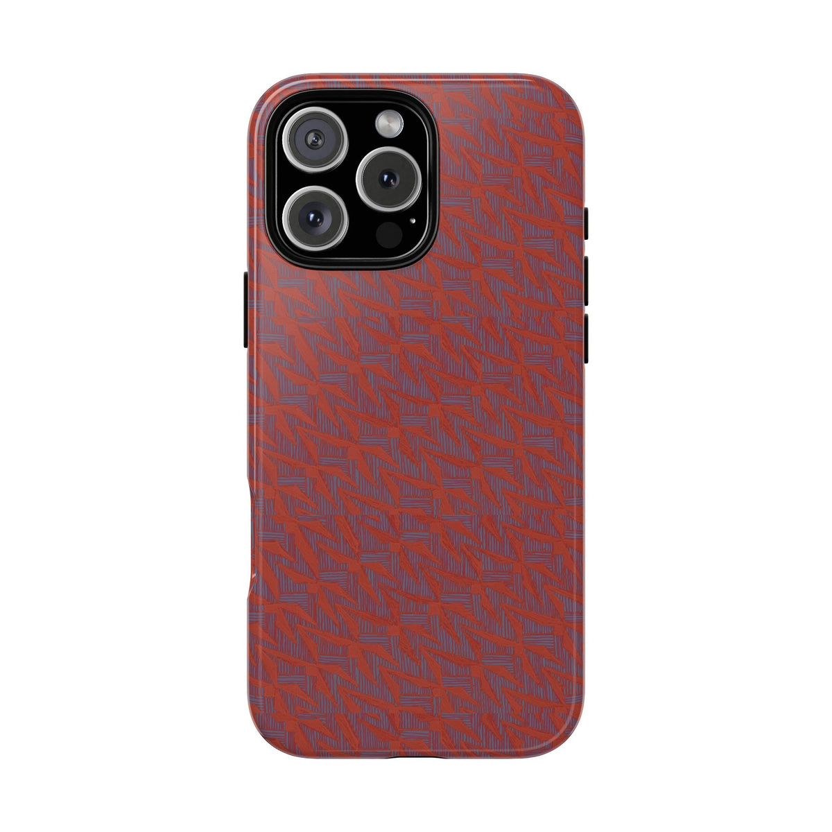 Red Pebble Texture Tough Phone Case — Rugged Shockproof iPhone Cover, wireless charging iphone 17 promax case with camera-ready protective back