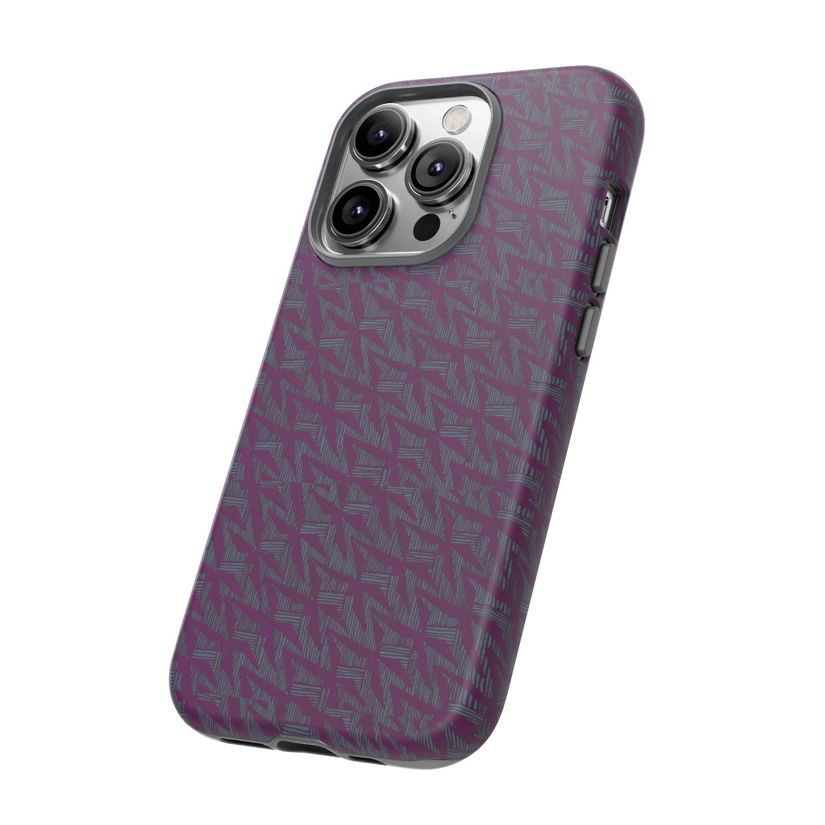 Shockproof Iphone 17 Pro Cover, Purple Geometric Dual-Layer TPU Case, UV-Protected
