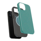 Magnetic Impact-Resistant Phone Case — Teal Geometric Protective Cover, magnetic iphone 18 pro case precise speaker and charging cutouts