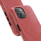 Tough Phone Case — Geometric Coral Pattern Protective Cover, shockproof iphone 18 pro case with precise port cutouts