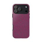 Pink Textured Tough Phone Case — Protective Slim iPhone Cover, durable wireless charging case