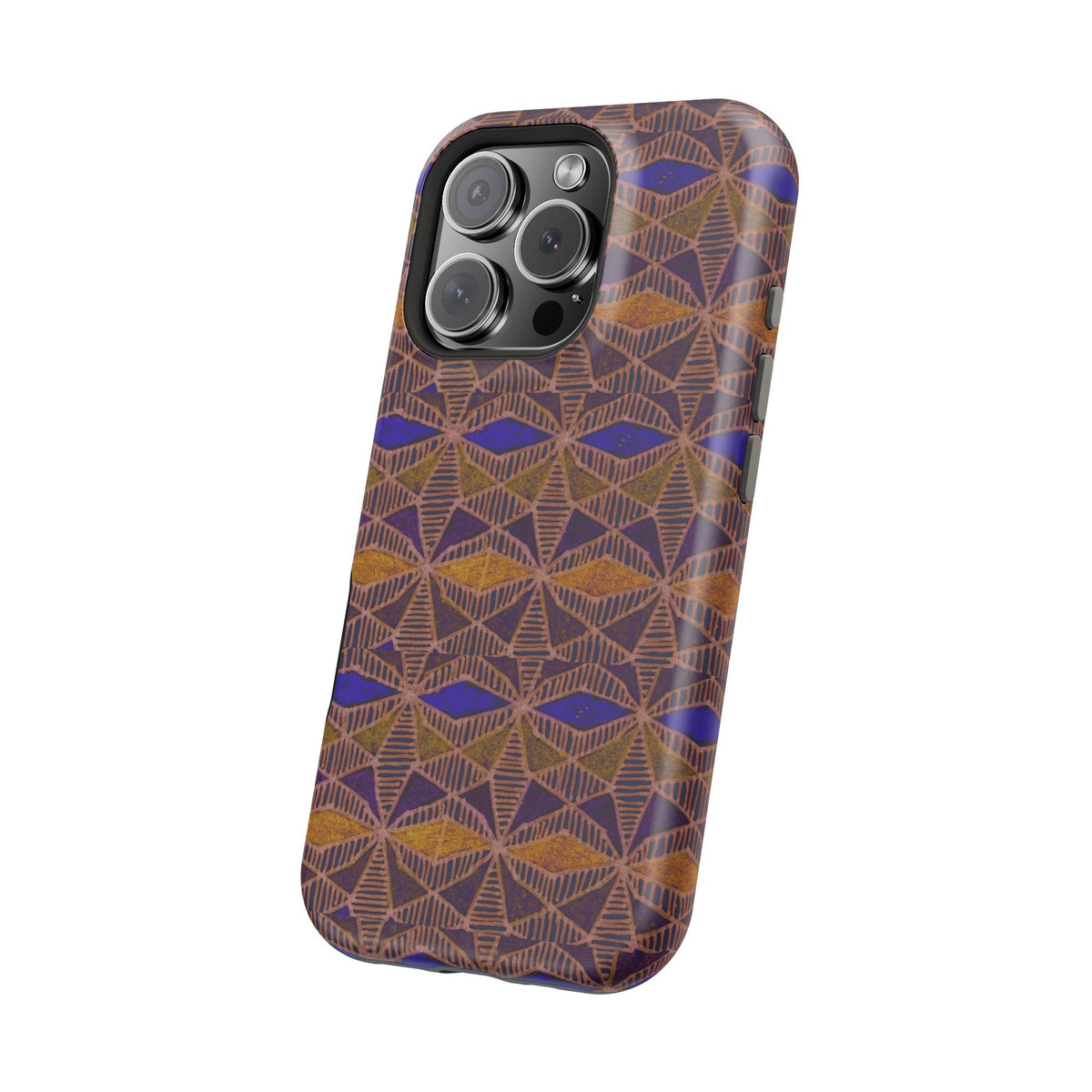 Fractyl Impact Resistant Iphone 16 Pro Case - Geometric Tribal Magnetic MagSafe Cover