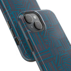 Impact Resistant iPhone 17 Case, Teal Geometric MagSafe Dual-Layer Protection