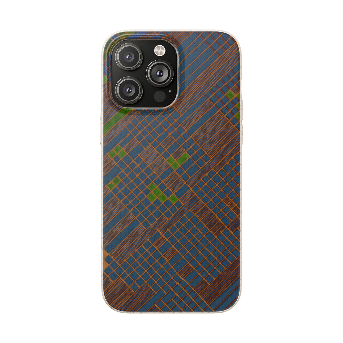 Biodegradable Phone Case — Earthy Geometric Plaid Eco-Friendly Cover, eco friendly phone case product image