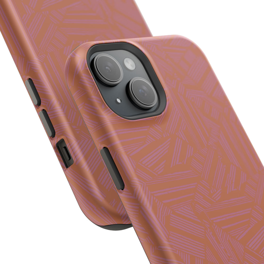 Protective iPhone 18 Pro Max Case With Terracotta Geometric MagSafe Impact Resistance