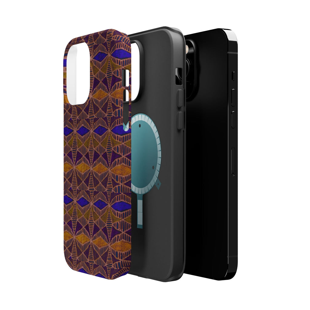 Phone Case — Geometric Tribal Pattern Magnetic Impact-Resistant Case, Fractyl impact resistant iphone 16 pro case shown with a clean molded fit and geometric artwork.
