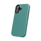Magnetic Impact-Resistant Phone Case — Teal Geometric Protective Cover, magnetic iphone 18 pro case charging port cutouts