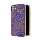 Biodegradable Marble Swirl Phone Case — Purple & Orange Eco-Friendly Protective Cover displayed as a fitted smartphone cover; protective biodegradable case _CASETiFY5 alternative.