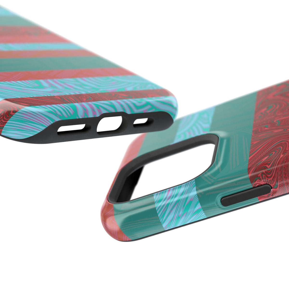 Fractyl MagSafe Compatible iPhone 18 Pro Max Case, Teal Coral Impact-Resistant Magnetic Cover