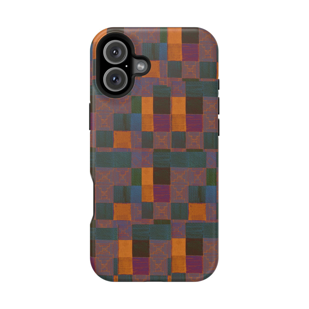 Impact-Resistant Phone Case — Retro Checkerboard Pattern, Fractyl wireless charging iphone 18 pro case displayed with a precise triple-camera opening and full back protection.