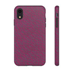 Pink Textured Tough Phone Case — Protective Slim iPhone Cover, durable wireless charging case