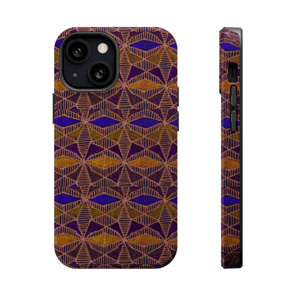 Phone Case — Geometric Tribal Pattern Magnetic Impact-Resistant Case, Fractyl impact resistant iphone 16 pro case showing precise camera and side-button cutouts.