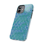 Tough Phone Case — Blue-Green Geometric Watercolor Pattern, shockproof iphone 17 pro case blue-green rear shell