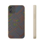 Biodegradable Phone Case — Earthy Geometric Plaid Eco-Friendly Cover, eco friendly phone case product image