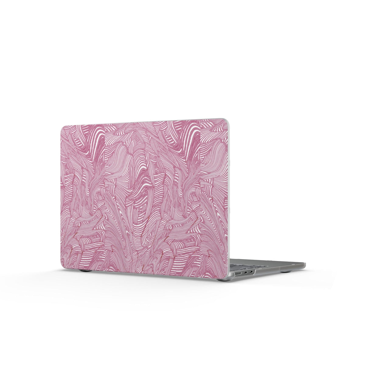 Pink Marble Matte MacBook Case — Elegant Swirl Laptop Cover, a stylish protective macbook shell with soft rose marble pattern and matte finish