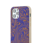 Biodegradable Marble Swirl Phone Case — Purple & Orange Eco-Friendly Protective Cover with accessible side buttons and port; protective biodegradable case _CASETiFY5 alternative.