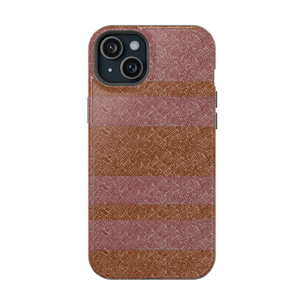 Striped Leather-Texture Magnetic Phone Case — Impact-Resistant iPhone Cover, dual-camera wireless charging iphone 18 pro max case