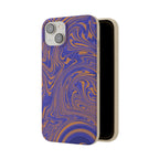 Biodegradable iPhone 17 Case – Purple Orange Marble Swirl Eco-Friendly Protection