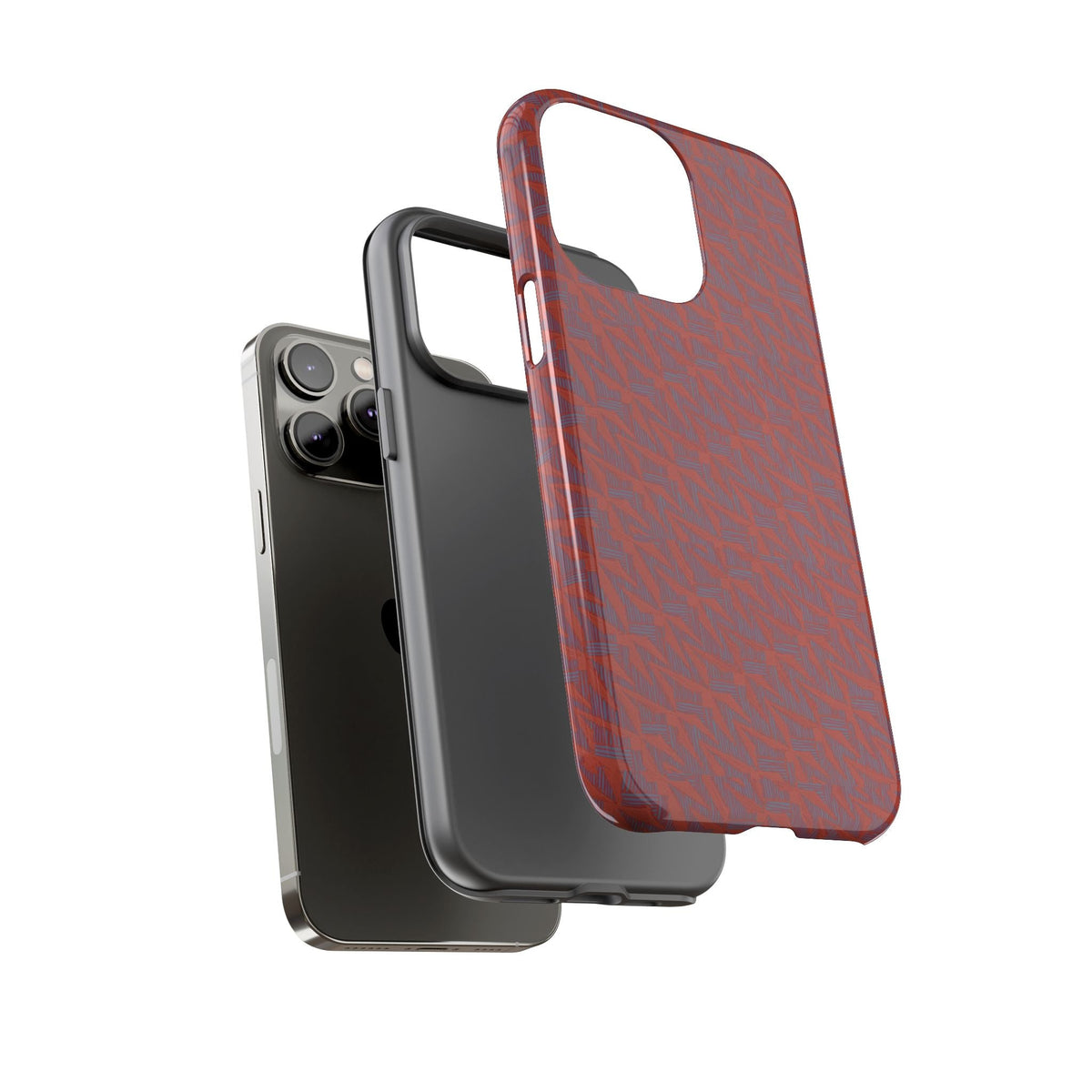 Wireless Charging iPhone 17 ProMax Case – Rugged Red Pebble Texture Shockproof Cover