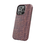 Impact Resistant Iphone 17 Pro Max Case - MagSafe Dual-Layer Geometric Brown Design