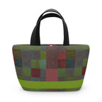 Patchwork Plaid Lunch Bag — Insulated Retro Green & Red Tote, featuring a stylish design that's both playful and practical. This insulated lunch bag is great for back to school and eco-conscious individuals, serving as a patterned lunch bag or picnic tote. An excellent gift for coworkers, it provides convenience for everyday lunch and work lunch scenarios.