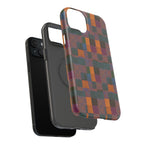 Impact-Resistant Phone Case — Retro Checkerboard Pattern, Fractyl wireless charging iphone 18 pro case shown from the rear with a polished protective finish.