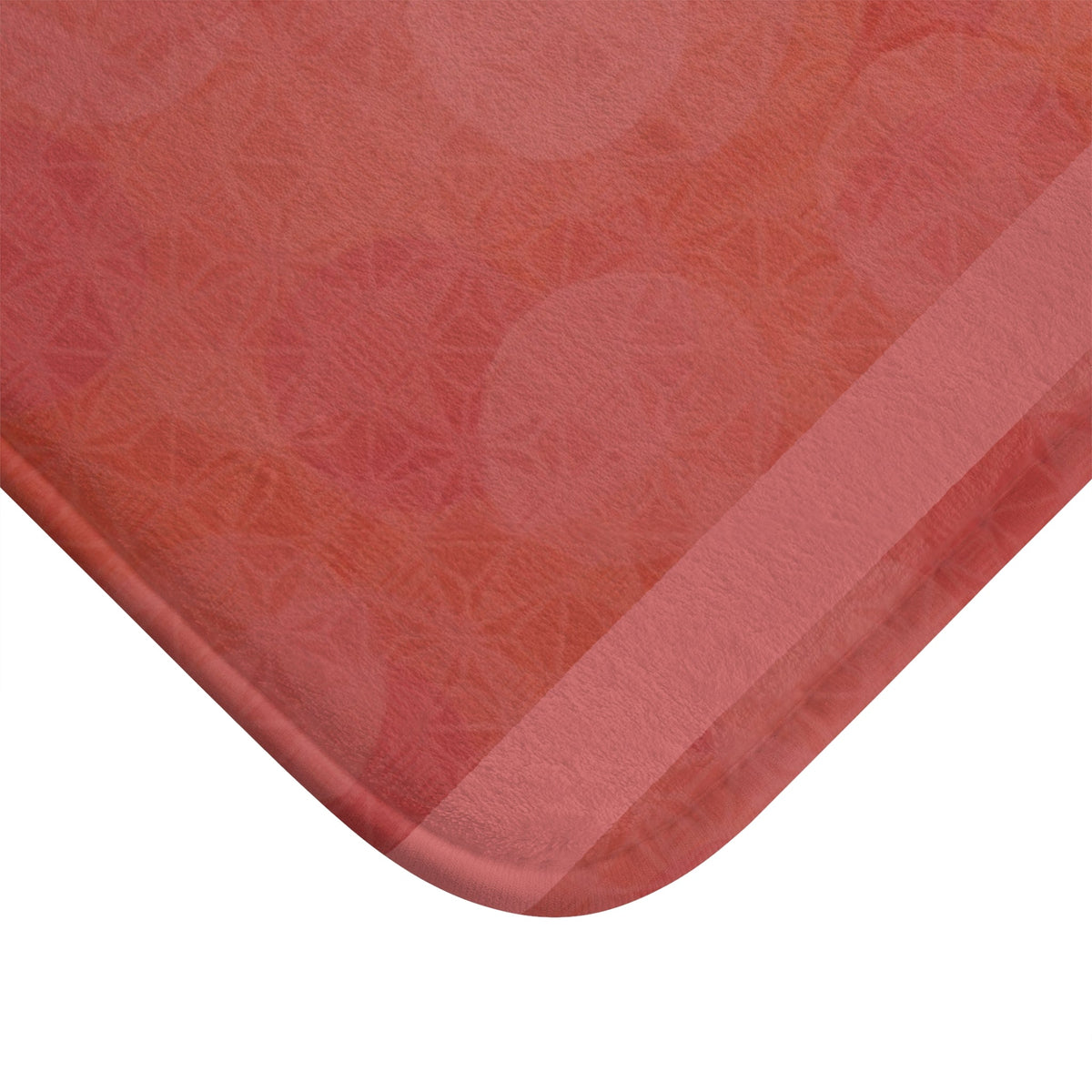Close-up detail of the Coral Glow Bath Mat — Soft Blush Bokeh Bathroom Rug highlighting its plush texture and soft blush color, ideal as an absorbent bathroom rug.
