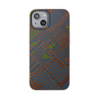Biodegradable Phone Case — Earthy Geometric Plaid Eco-Friendly Cover, eco friendly phone case product image