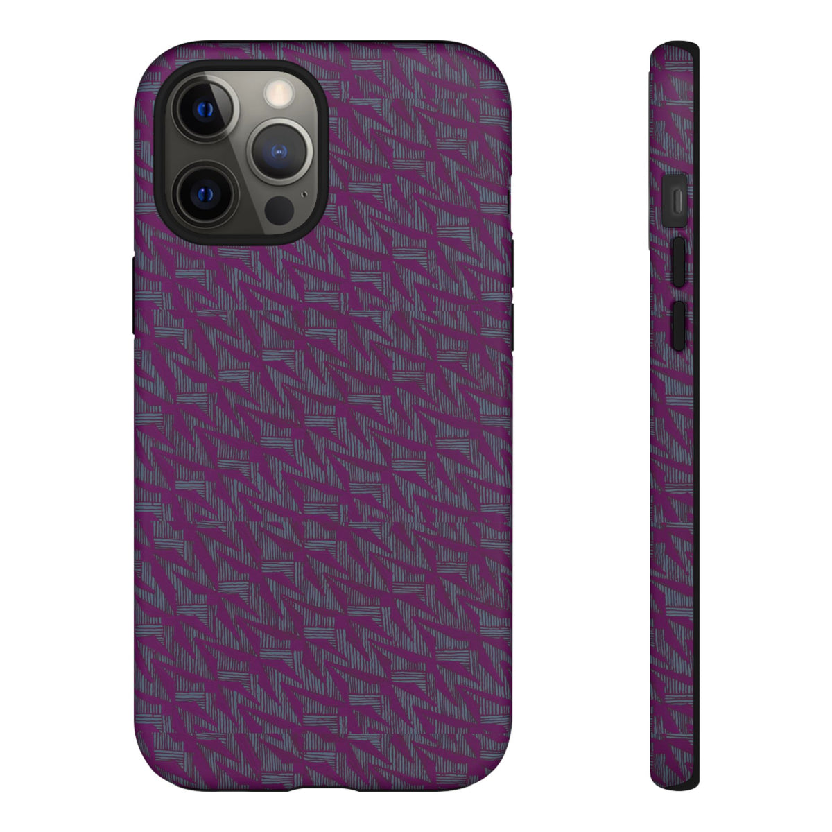 Purple Geometric Tough Phone Case — Protective Slim Phone Cover, slim dual-layer case profile, shockproof iphone 17 pro cover