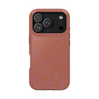 Protective iPhone 18 Pro Max Case With Terracotta Geometric MagSafe Impact Resistance