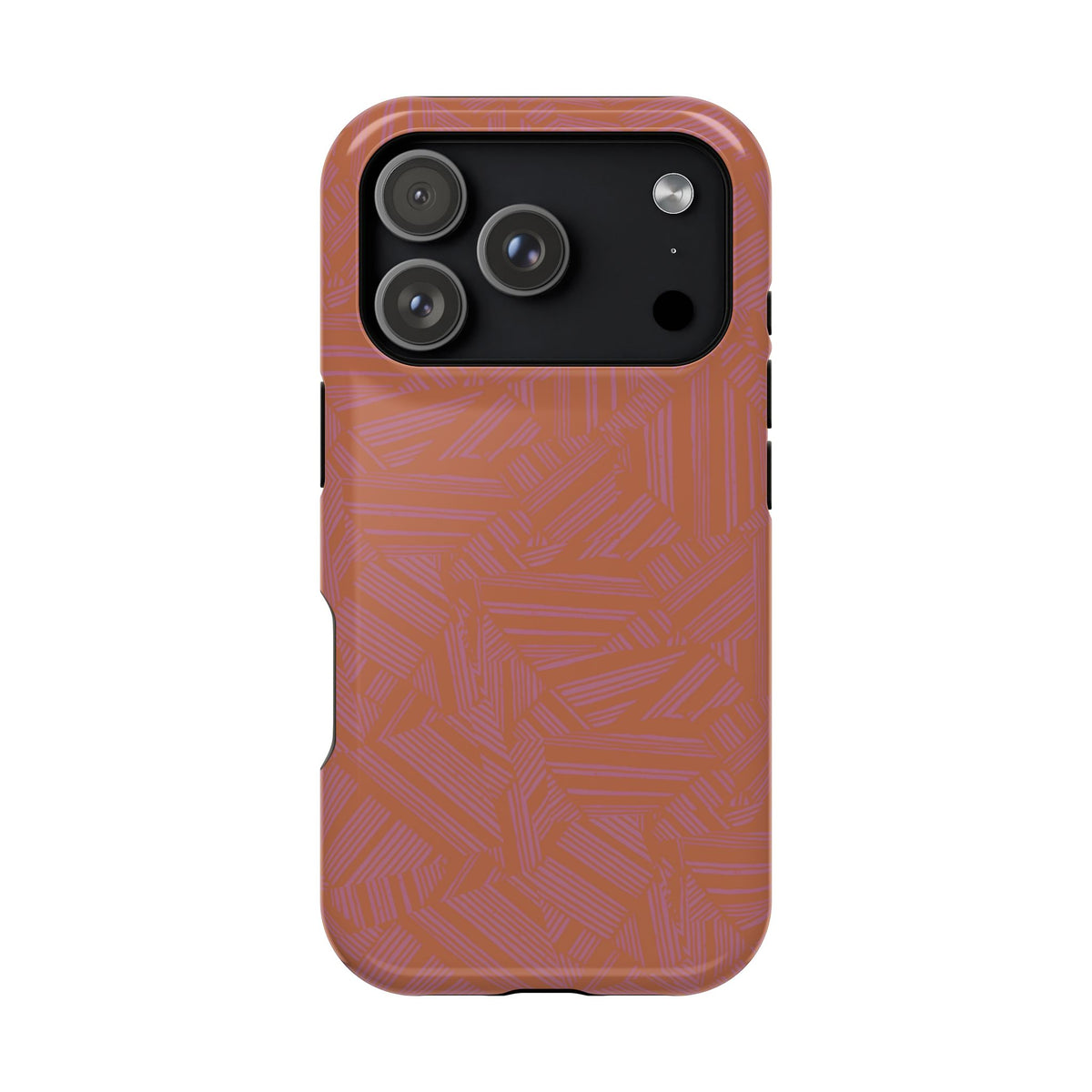 Protective iPhone 18 Pro Max Case With Terracotta Geometric MagSafe Impact Resistance
